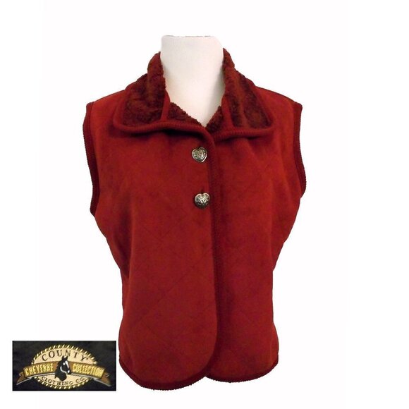 𝅺County Cheyenne Collection Clothing CO. Red Vest size M - Picture 1 of 5